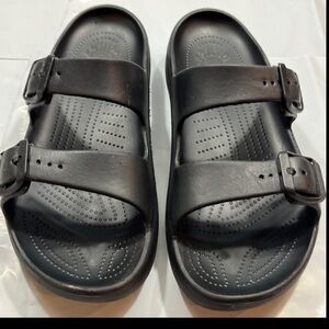 Dawgs BLACK SANDALS Adjustable BUCKLE straps Slip On Comfortable Size 8 Women’s